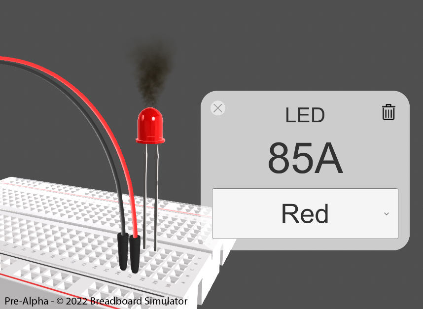 Slide Image - LED overloaded, displays smoke animation